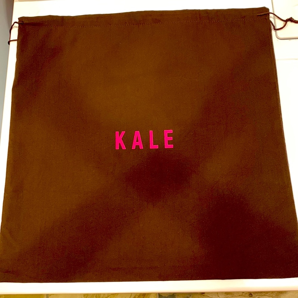 KALE BROWN AND PINK DUSTER BAG WITH CINCH TIE CLOSURE FOR SHOES,BOOTS OR BAGS